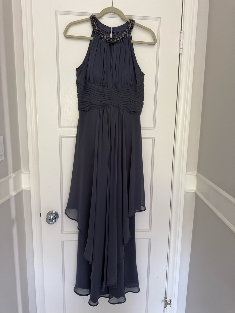 Embellished Halter Evening Dress
